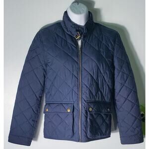 Ralph Lauren Polo Girls Navy Blue Quilted Jacket Size 14-16 Preppy Casual Classy